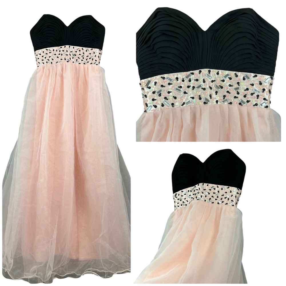Evening Gown Strapless Embellished Dress Size Large Juniors - Small Ladies